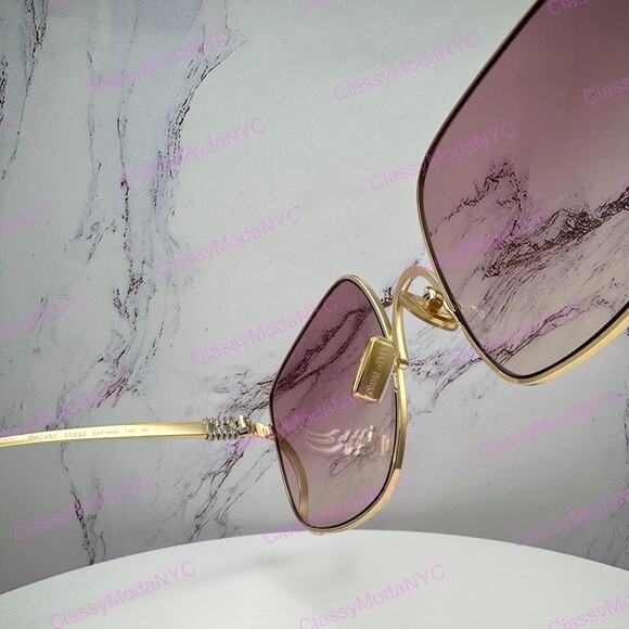 New MIU MIU Sunglasses MU A57S 5AK40S Gold Metal Square Oversized Gradient Lens main image 11